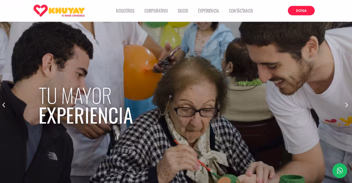Screenshot of Khuyay's homepage.