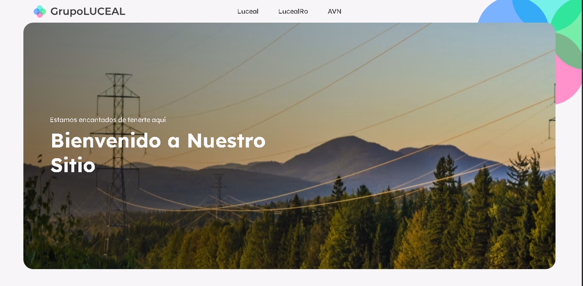 Screenshot of Luceal's homepage showing the modern and professional design.